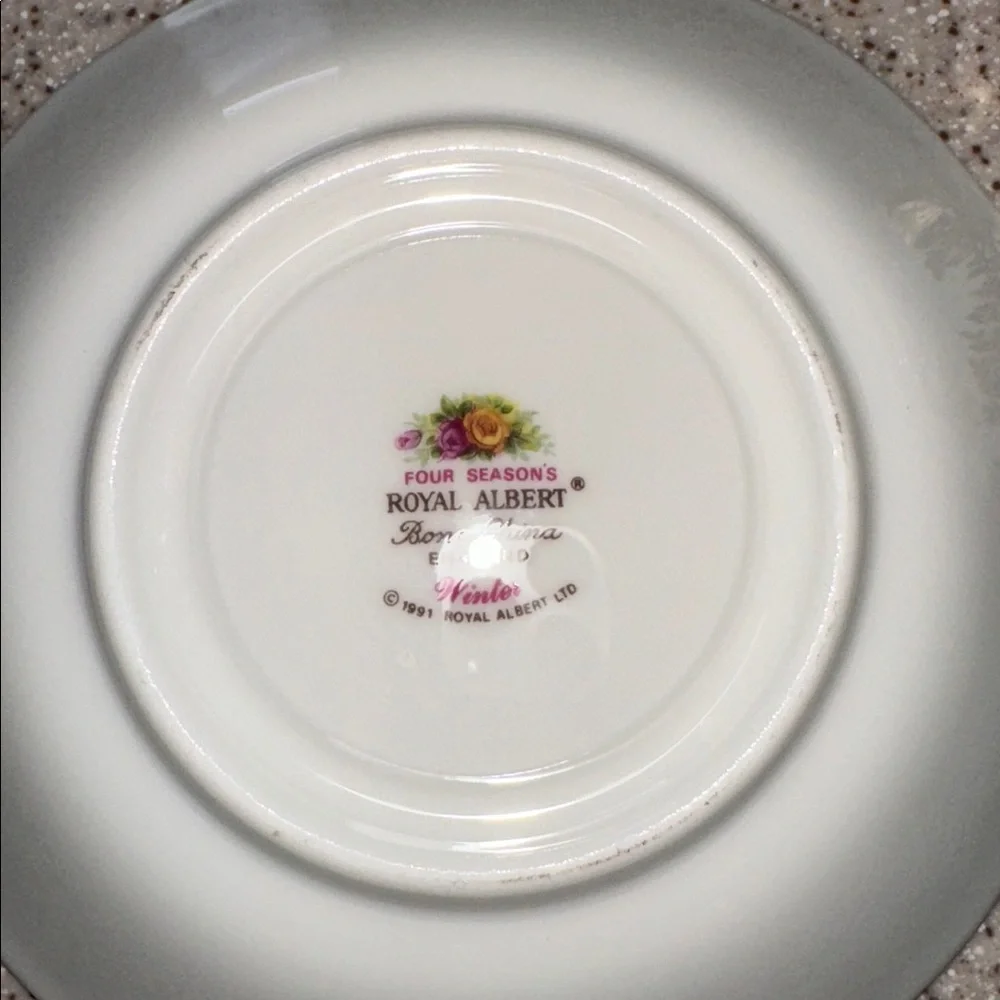 Royal Albert Four Seasons Series WINTER Country Scenes 2 piece set Teacup plate